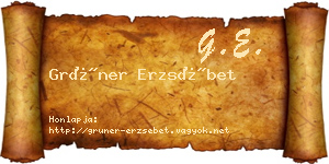 Grüner Erzsébet névjegykártya